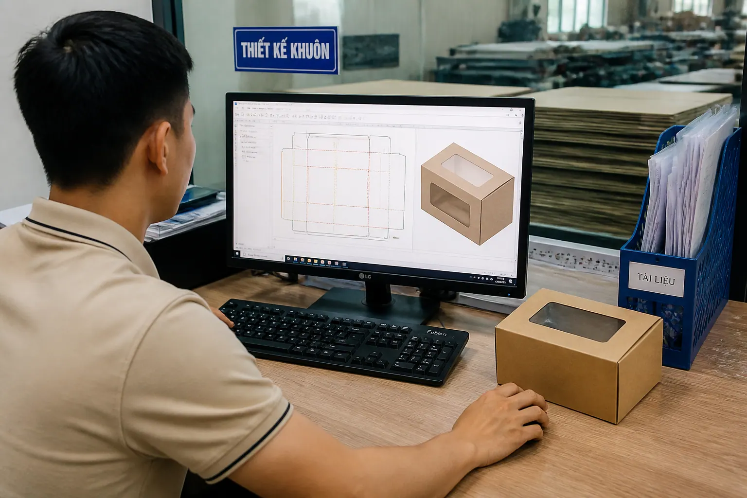 Thiết Kế Và Tạo Khuôn - hộp carton có cửa sổ