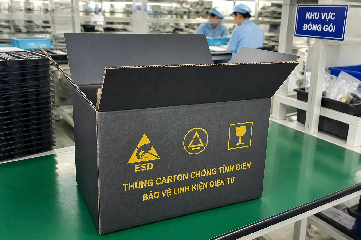 thùng carton chống tĩnh điện ESD