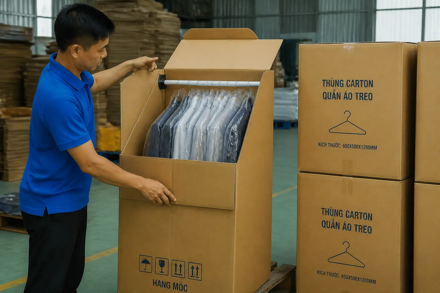 Tiêu Chuẩn Thùng Carton Xuất Khẩu (Garment Box) Cần Biết - thùng carton quần áo treo