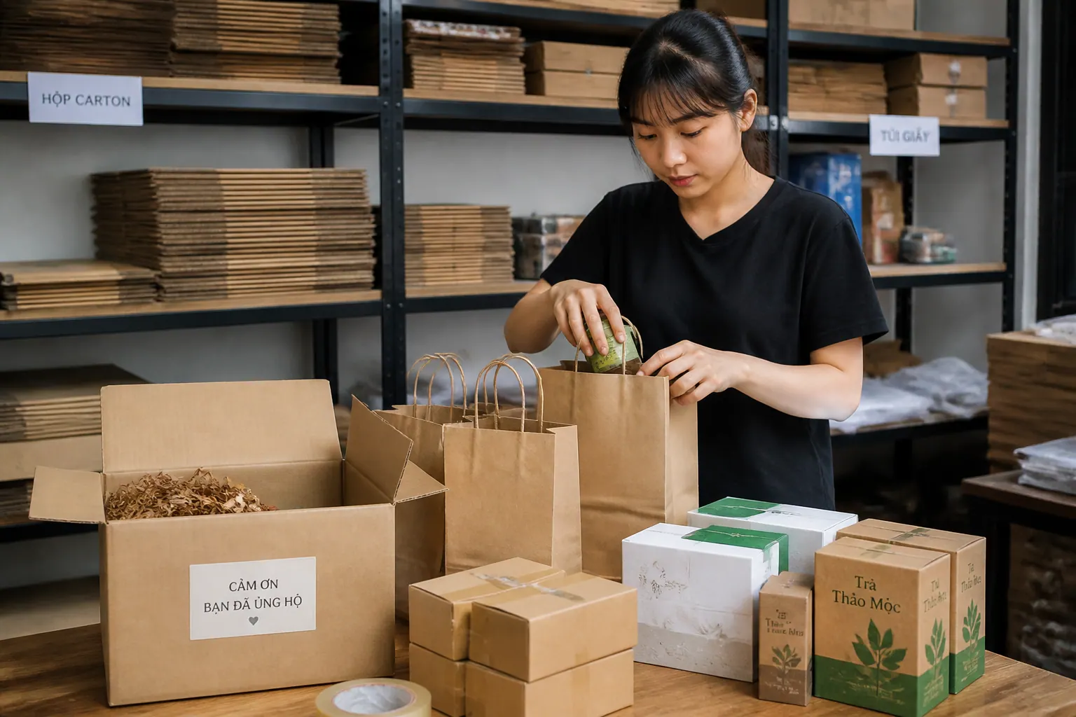 Ứng dụng phổ biến - bao bì carton và bao bì giấy