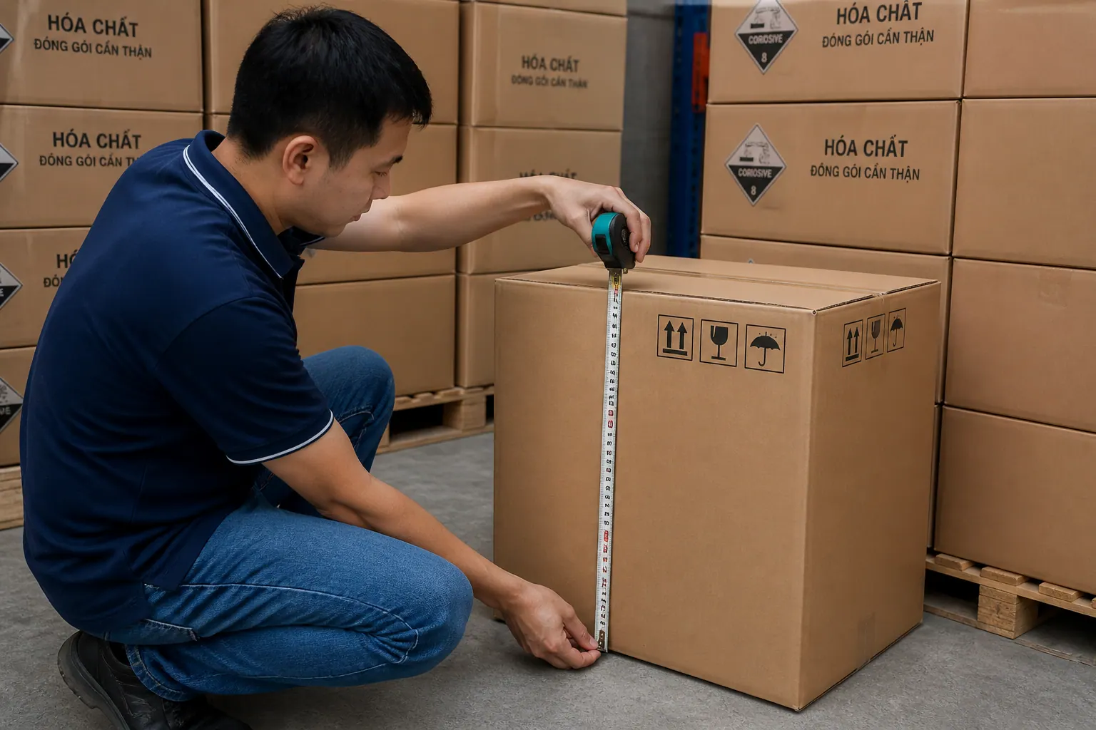 Xác định kích thước, tải trọng - bao bì carton hóa chất