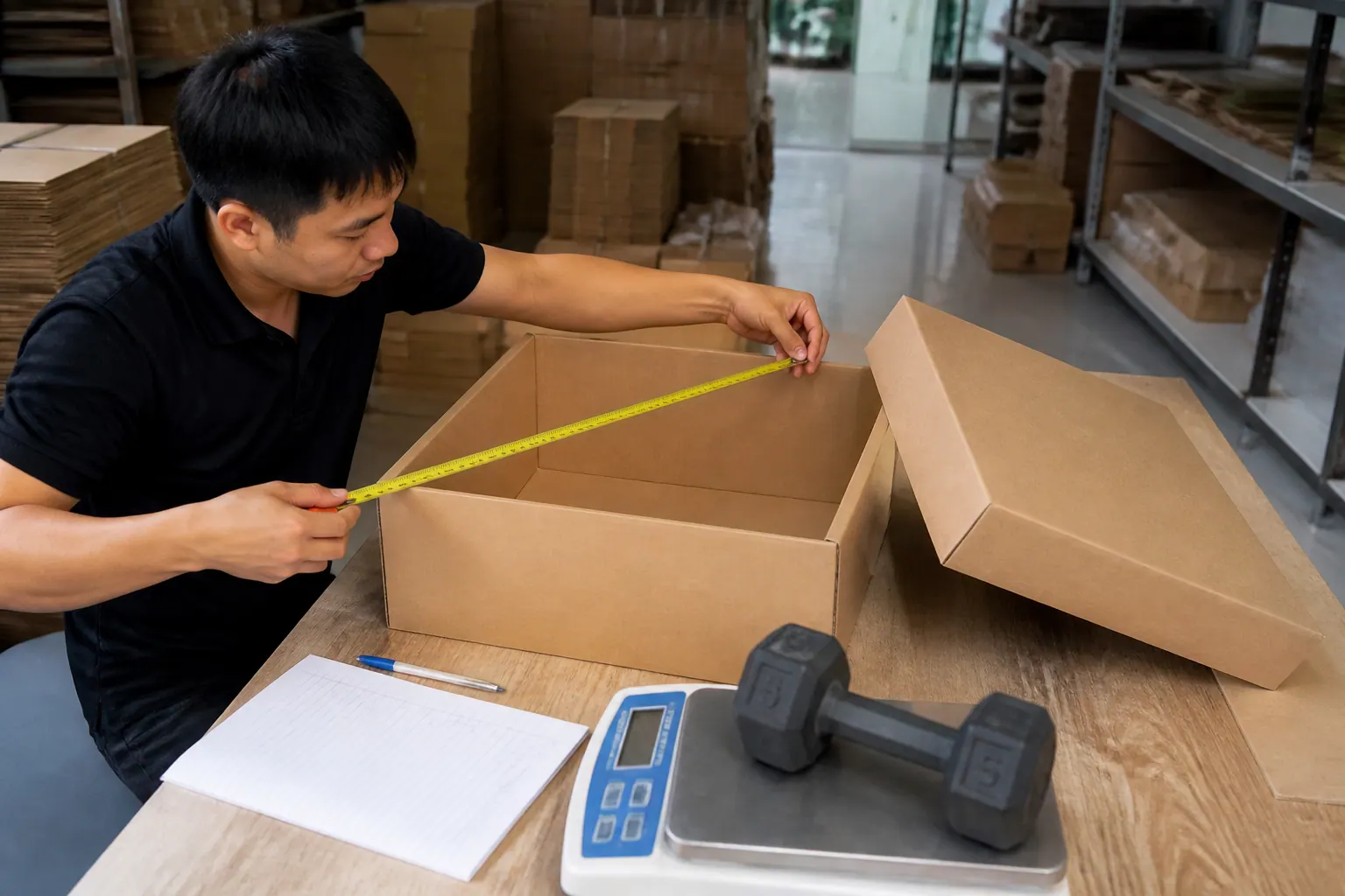 Xác định kích thước và tải trọng | hộp carton nắp rời Xác định kích thước và tải trọng - hộp carton nắp rời